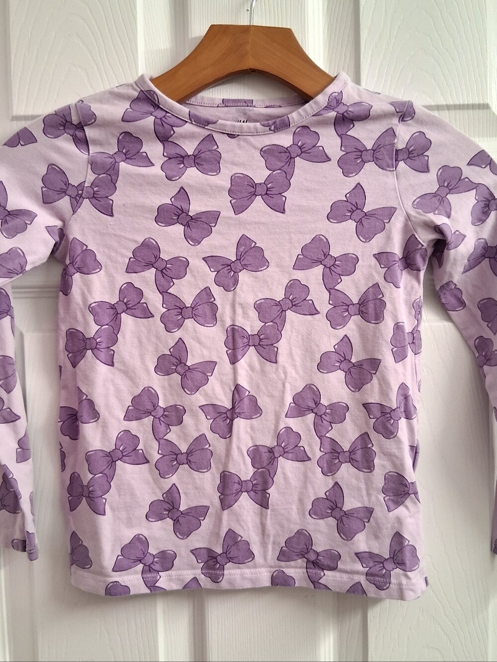 H&M Purple Bow Long Sleeve Top Size 6X/7